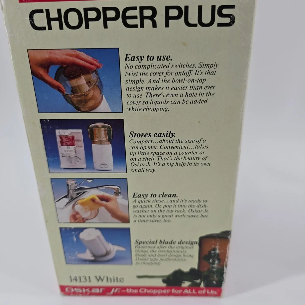 Vintage Sunbeam Oskar Jr Chopper Plus Food Processor 14131 Electric Mini White